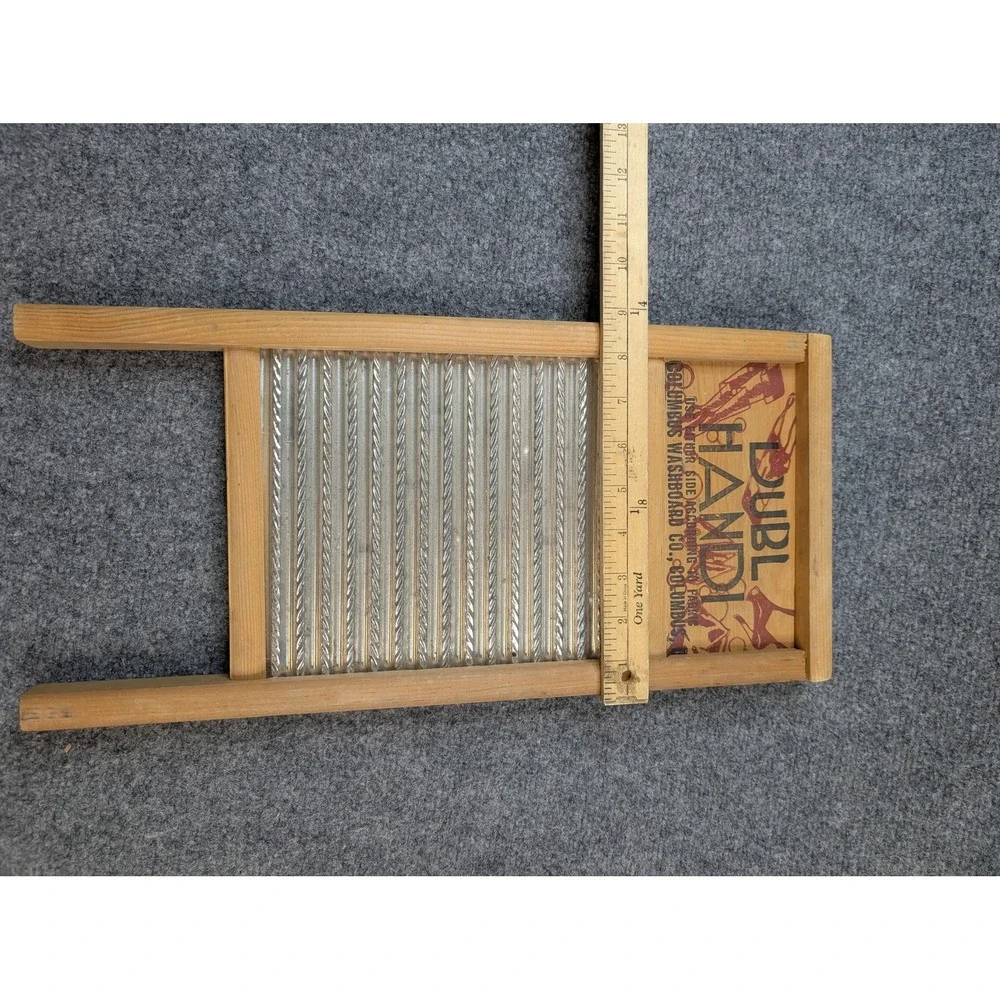 Dubl Handi Columbus Washboard Co Metal Wood Small Laundry Washboard Rustic Decor